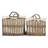 Lands 2 Piece Openwork Wicker Lined Laundry Storage Basket Set