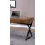 Bureau d'ordinateur industriel avec trois tiroirs de rangement, prise USB et prise de courant, pieds en X au fini noir