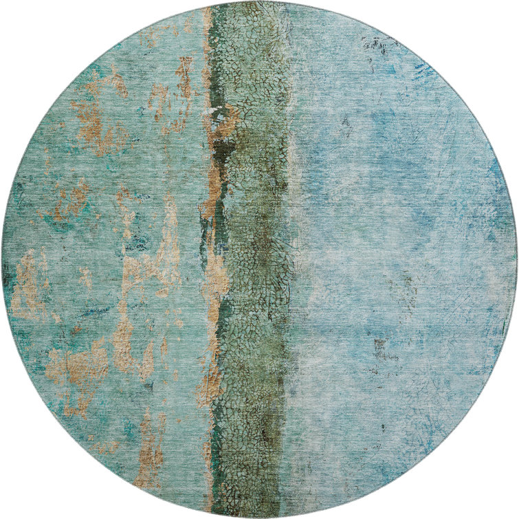 Premium Machine Washable Cerrito AMF605 Blue Rug