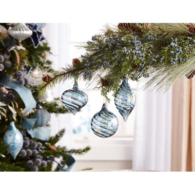 Iridescent Swirl Glass Ornament