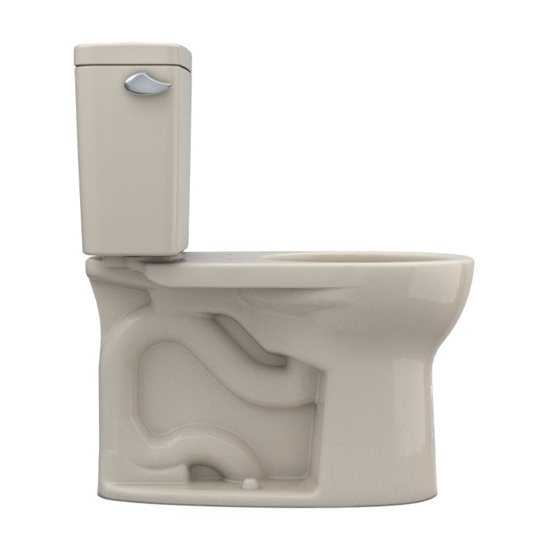 TOTO® Drake® Two-Piece Round 1.6 GPF Universal Height TORNADO FLUSH® Toilet with CEFIONTECT®, Bone, Bone