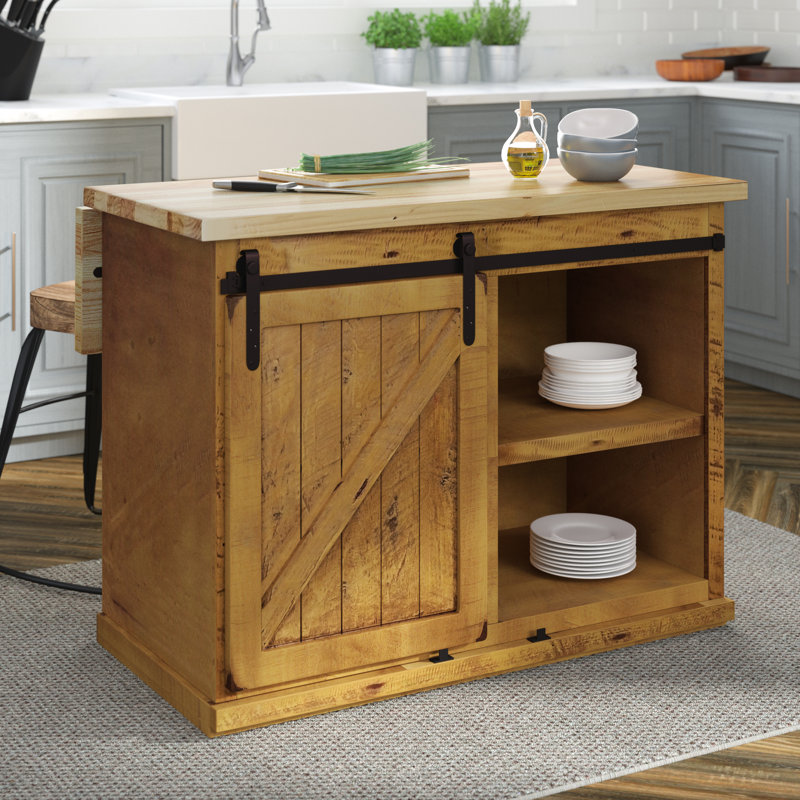 Uli Kitchen Island, Light Blue