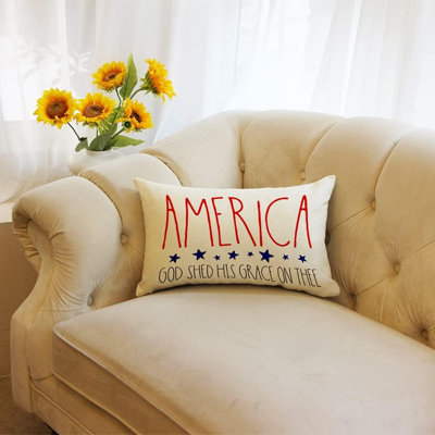 Housse de coussin patriotique 4ème de juillet, housse de coussin 12 x 20 pouces pour le jour de l'Independence