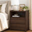 Table de chevet moderne 20 po avec station de charge, 2 tiroirs et tablette ouverte-2053746489-2060091799