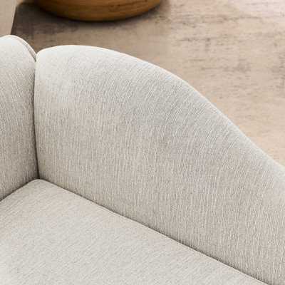 Modern Beige Dog For Medium And Large Animals - Oversized, Irregular Wave , Single Armrest, Soft Cushion, Low Plastic Feet Pet Dogs Beige, Feet, Breathable Linen