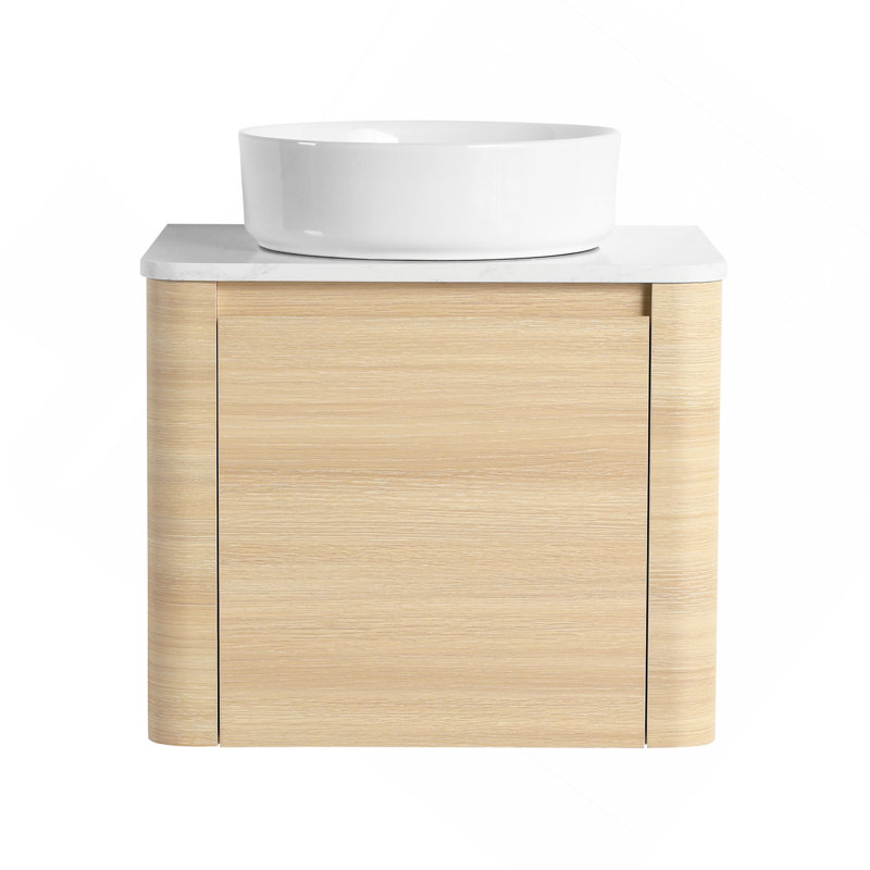 Meuble-lavabo mural 24 po avec lavabo d'art en céramique et 1 porte à fermeture en douceur, contreplaqué, 24"