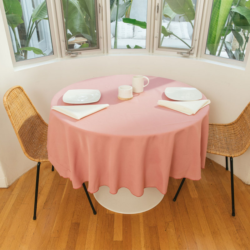 Nappe unie de couleur unie - Basics by Wayfair ™, Vieux rose, Rond 72 po
