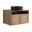 Meuble-lavabo mural de 30 pouces avec lavabo en céramique noire, portes à fermeture en douceur et fabrication en contreplaqué durable-62022271