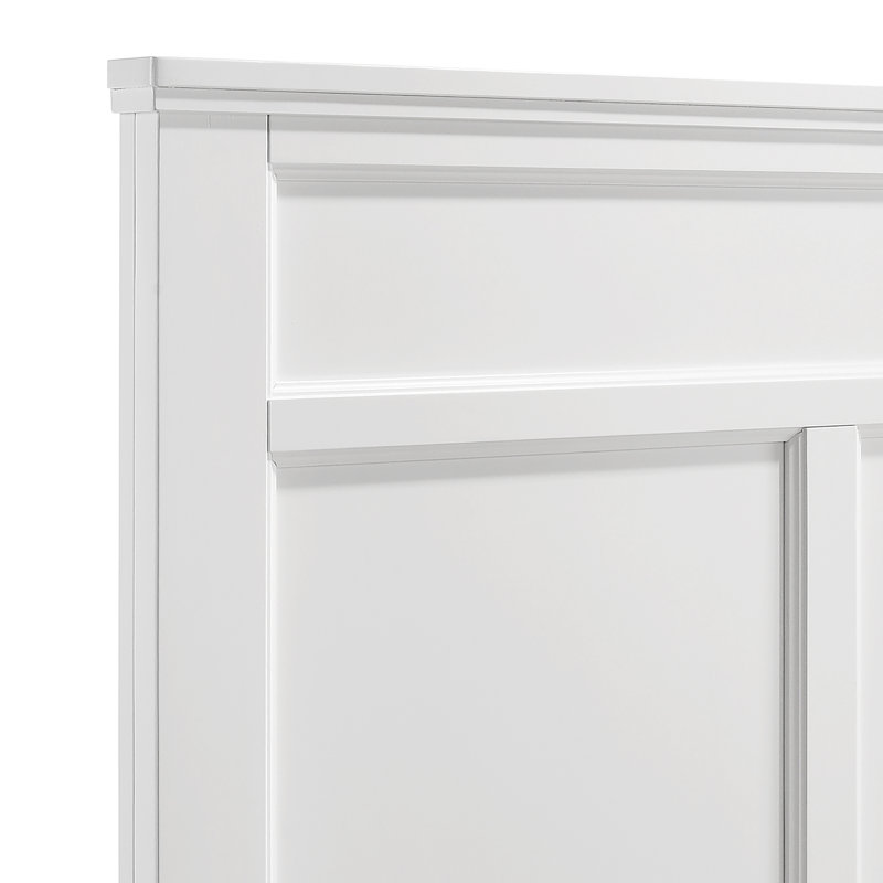 Lit standard en bois Jonnathan, Simple, Blanc