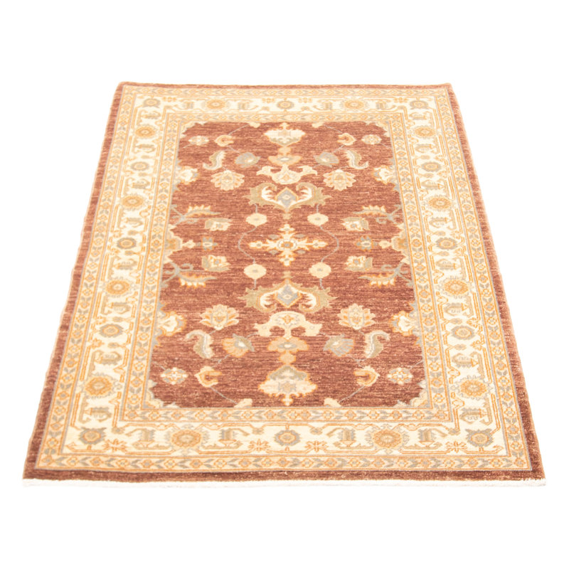Tapis unique en laine noué à la main 4 pi x 5 pi 11 po nouvel âge Peshawar