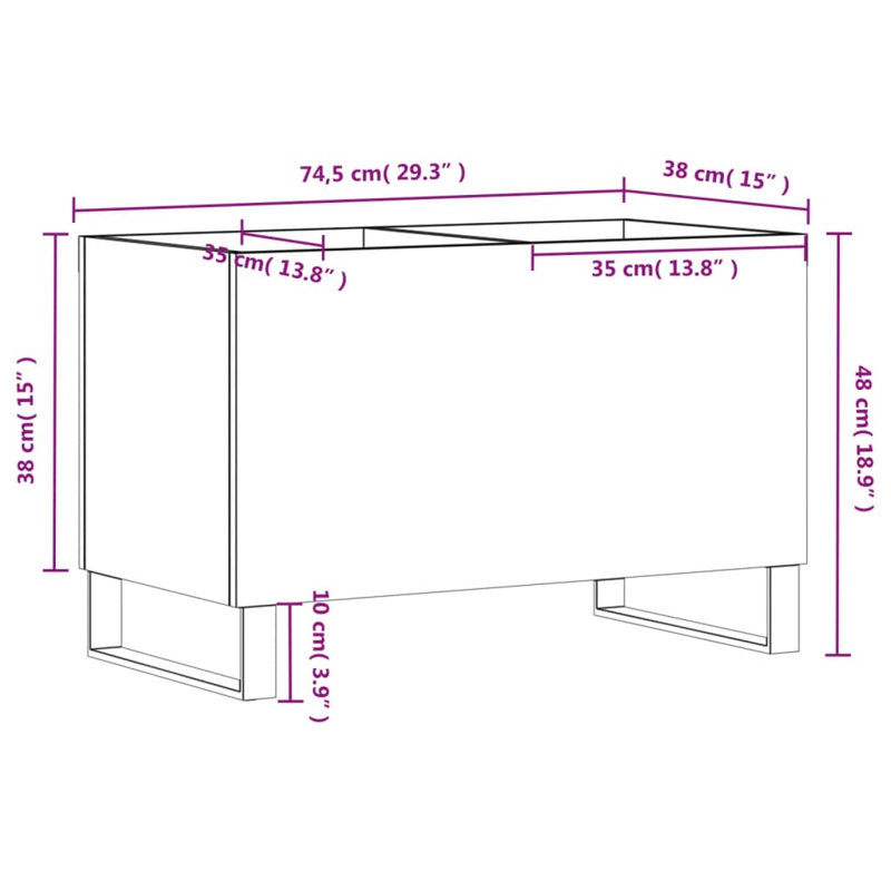 48 cm H Multimedia Storage, White