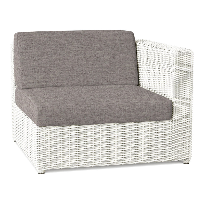 Sag Harbor Outdoor One Arm Lounge Chair, Ash, Sag Harbor Classic White