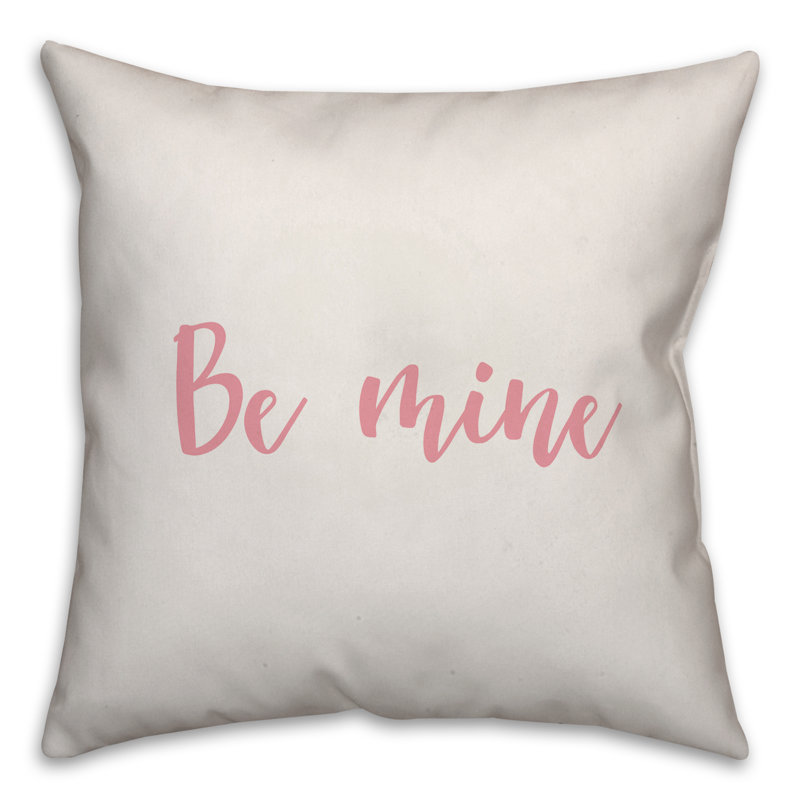  Be Mine Throw Pillow, Throw Pillow, White/Pink