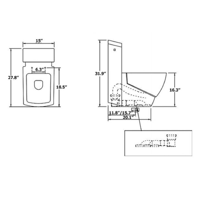 1.28 Gallons GPF High Efficiency One-Piece Toilet
