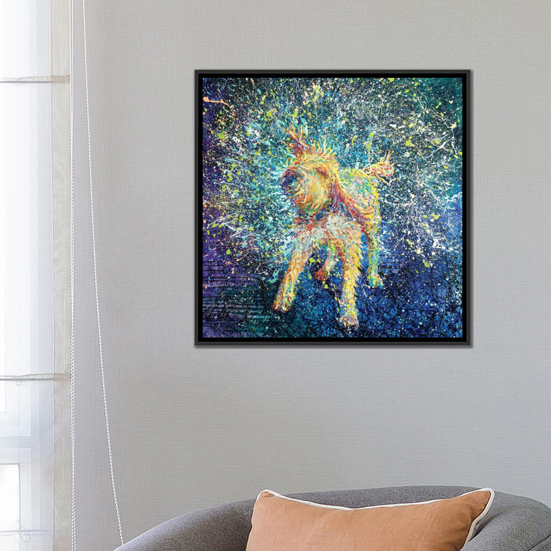 «Teroidal» par Iris Scott, impression sur toile tendue, H 18 po x l 18 po x P 1,5 po, Toile avec cadre noir, Pas de tapis