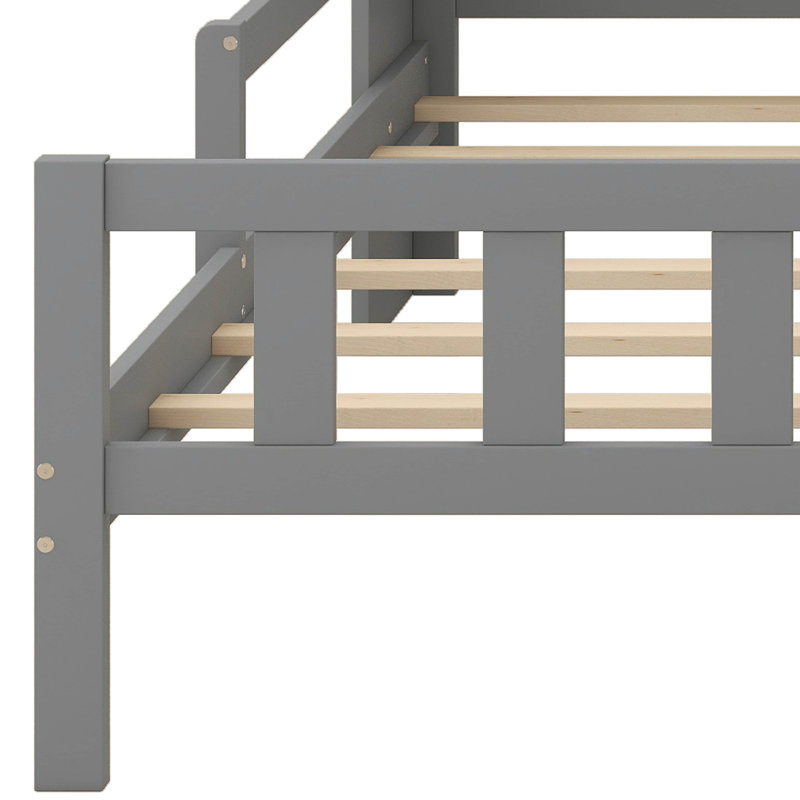 Monterry Double Twin Size Platform Bed, Gray