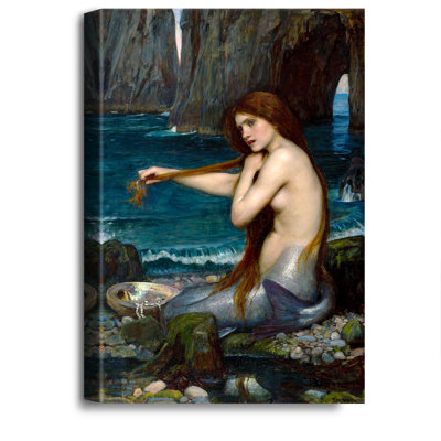 «A Mermaid» par John William Waterhouse RA, reproductions d'art classique sur toile, estampe numérique sur toile, 24 x 16 po