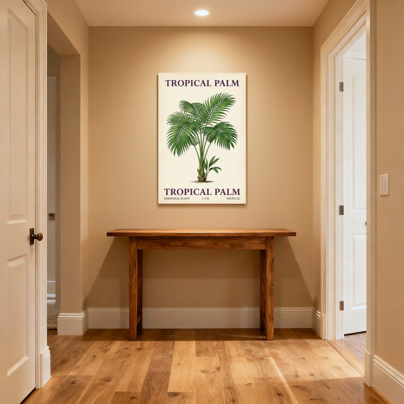 Plantes et fleurs, motif de palmier tropical, Toile tendue, Ne s’applique pas, H 18 po x l 12 po