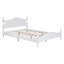 Cadre de lit plateforme grand lit en bois, lit plateforme de style rétro avec support en lattes de bois, blanc-124438685-124438684