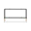 Console Beny, plateau en verre 48 po, 1 tablette, fer noir moderne