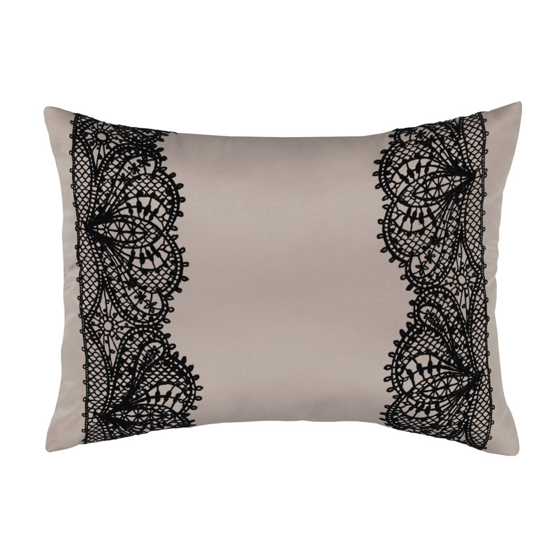Glamour Flock Lace Lumbar Cushion