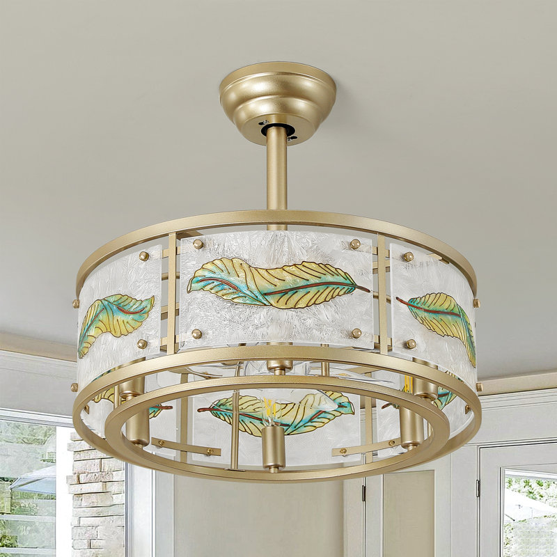 Ventilateur de plafond moderne de 20 po avec lumières, moteur à courant continu réversible à 6 vitesses, ventilateur de plafond à 7 pales avec télécommande