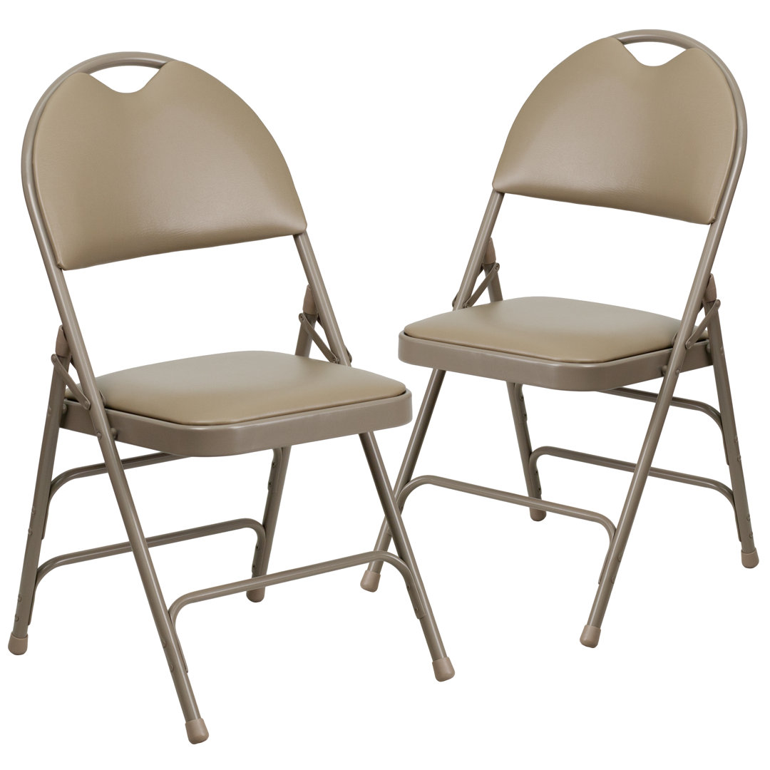 Extra Large Ultra-Premium Triple Braced Folding Chair (Set of 2) Inbox Zero 