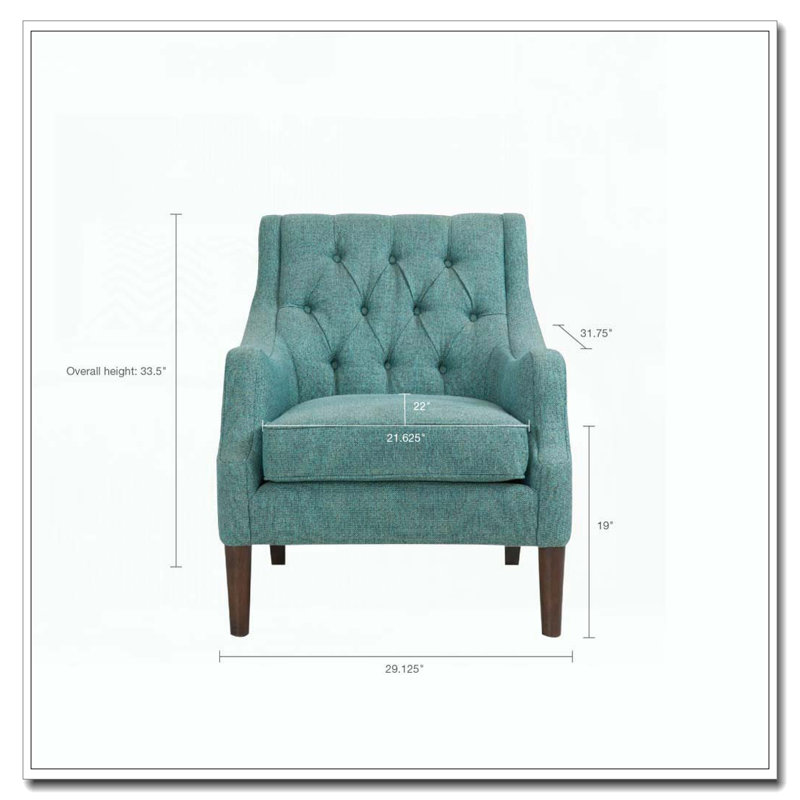Fauteuil d'appoint capitonné, Sarcelle