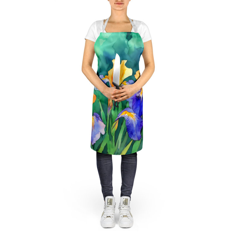 Tennessee Iris in Watercolor Apron, Yellow Tennessee Iris