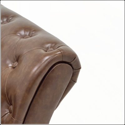 Canapé en cuir 88,5 pouces Chesterfield