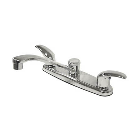 Robinet de cuisine à poignée double, Chrome poli