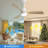 48 Inch Solid Wood Ceiling Fan With Dimmable Light 6 Speed Reversible DC Motor