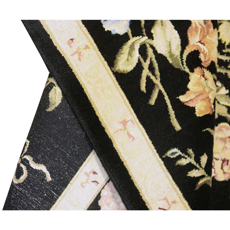 Hand Knotted Area Rug in Black