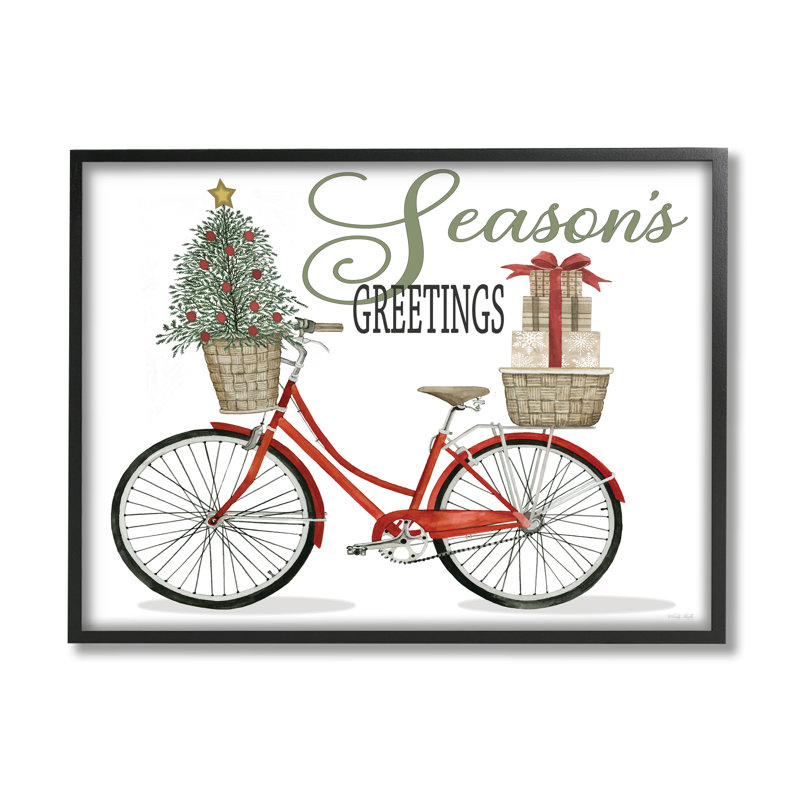 «Season» Greetings, H 16 po x l 20 po x P 1,5 po, Giclée encadrée noir minuit