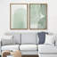 «Pastel Watercolor Green Abstract Minimalist Decor», ensemble de 2 reproductions d'art sur toile encadrées-98554219-98554220