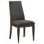 Chaise d'appoint à dossier solide gris et noyer foncé Paloma
