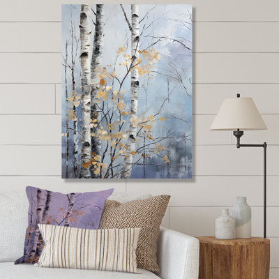 «Silver Blue Tree Birchs Breath II», reproduction sur toile