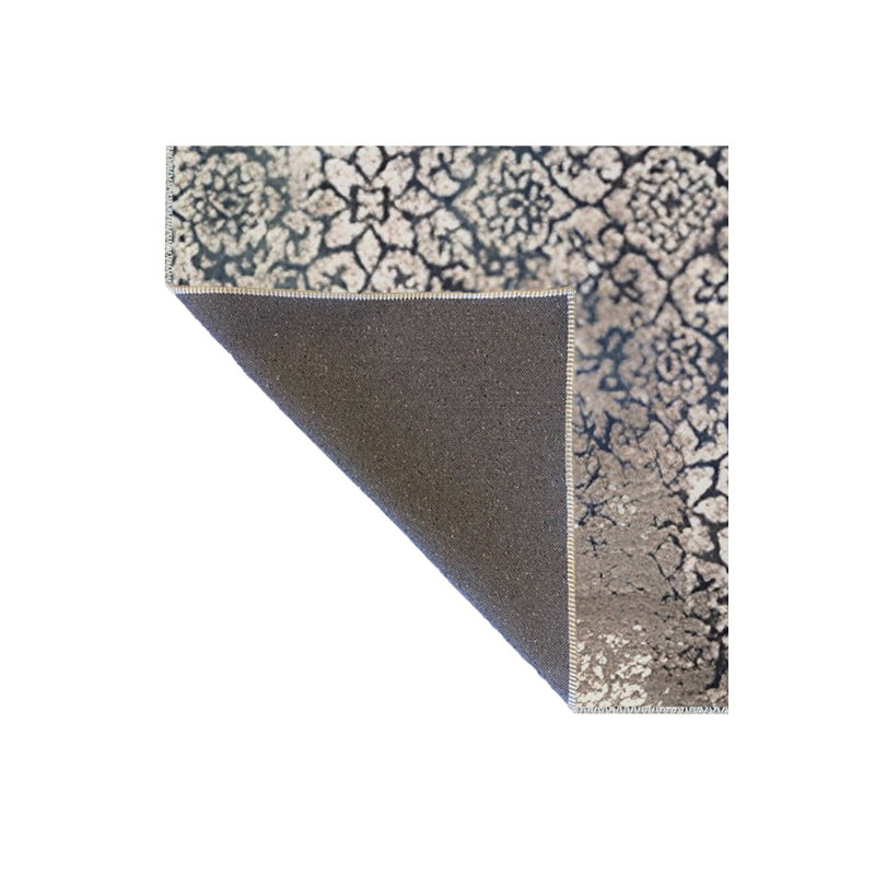 Tapis décoratif floral vert moderne lavable à la machine, Rectangle 5 pi 1 po x 7 pi 7 po
