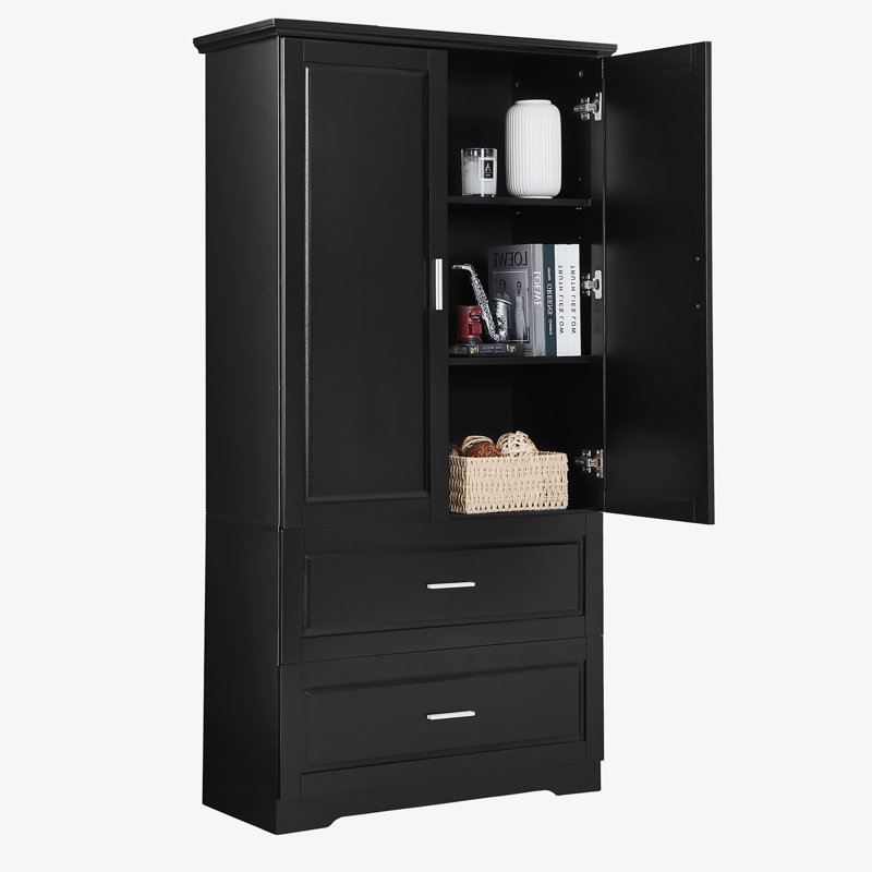 Tall Bathroom Storage Cabinet, Black