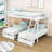 Full over Twin & Twin 3 Drawer Triple / Quad Bunk Bed with Shelves by Harriet Bee-1621265480