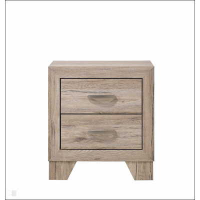 Contemporary 2-Drawer Wooden Nightstand With Spacious Storage, Perfect For Modern And Classic Bedrooms.