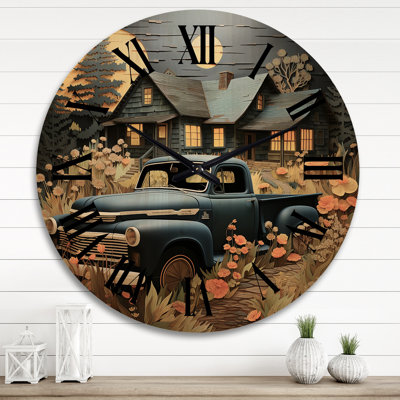Horloge murale en bois massif Rockmart
