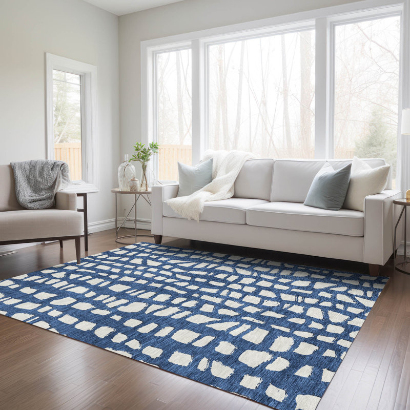 Lamanna Washable Striped Indoor / Outdoor Rug, Rectangle 8' x 10'