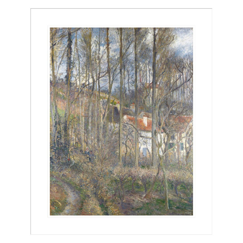 Pontoise - La Cité des Boeufs et l'Ermitage par Camille Pissarro - Impression Giclée encadrée, H 28,78 po x l 23,5 po