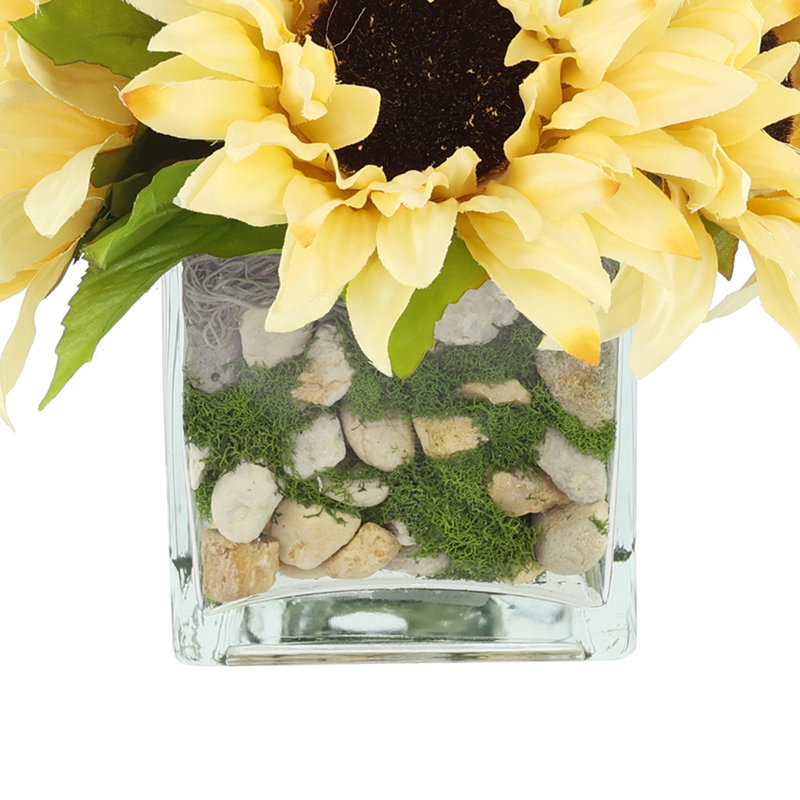 Faux Sunflowers in Vase, Beige