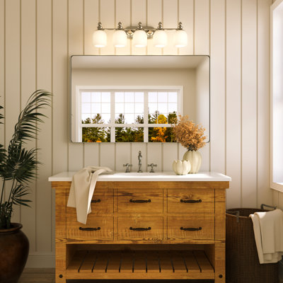 Dimmable Bathroom Vanity Light with Frosted Glass Shade
