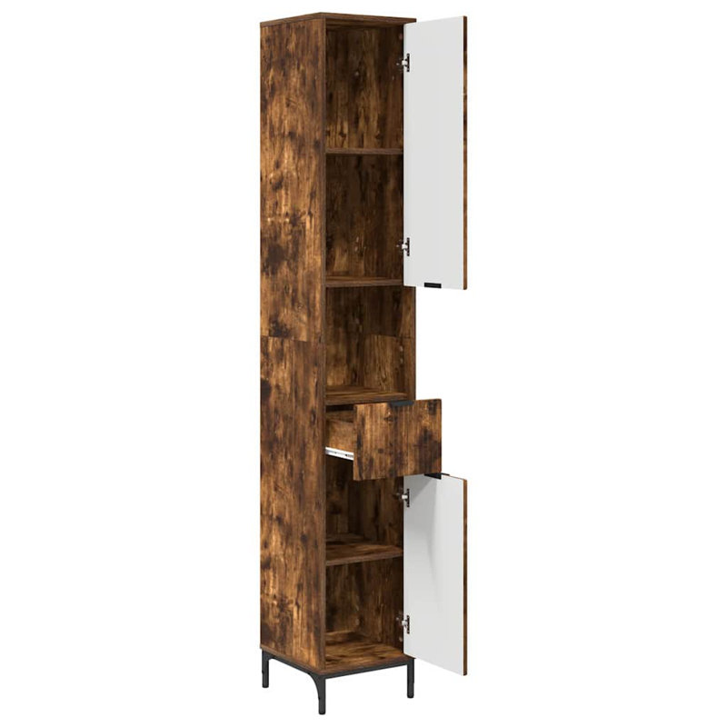 Freestanding Standard Bathroom Storage, Smoked Oak