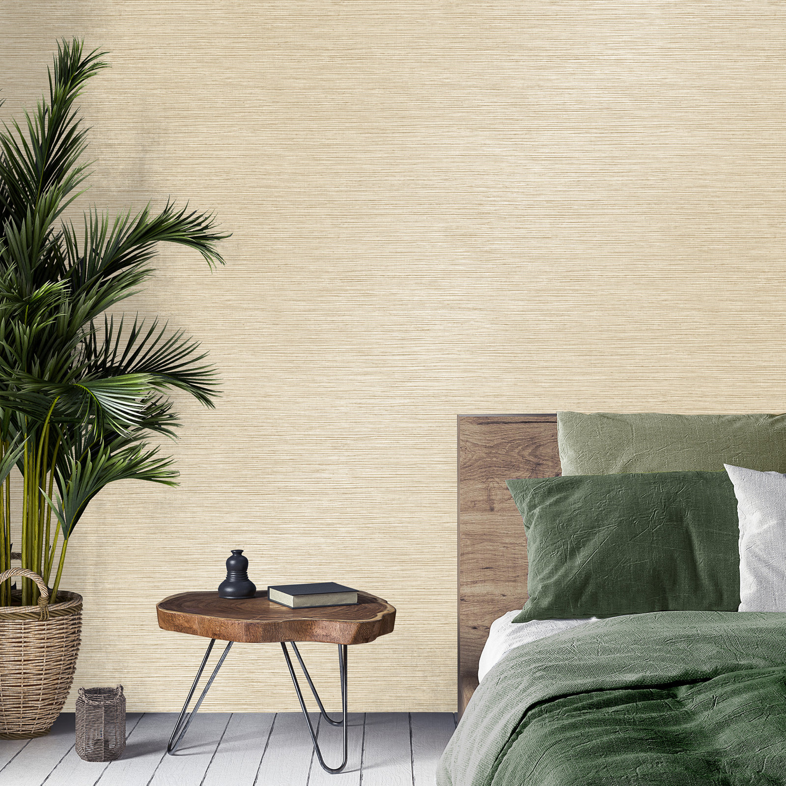 Aluta Neutral Plain Wallpaper, Natural