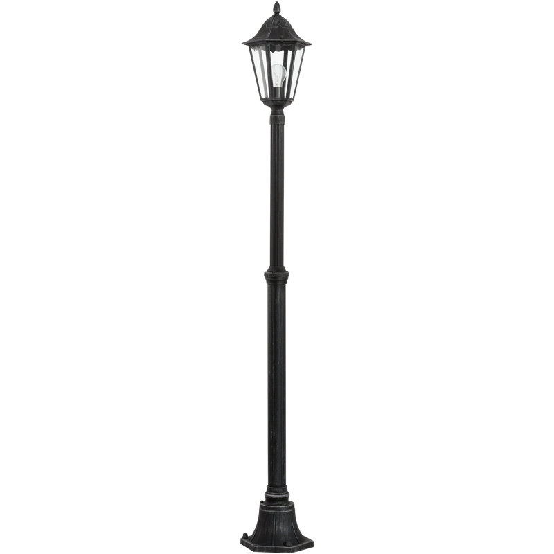 Deonte Transparent Lamp Post (Full), Black / Patina Silver