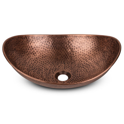 Lavabo vasque de salle de bain martelé à la main Pure Copper 19 po